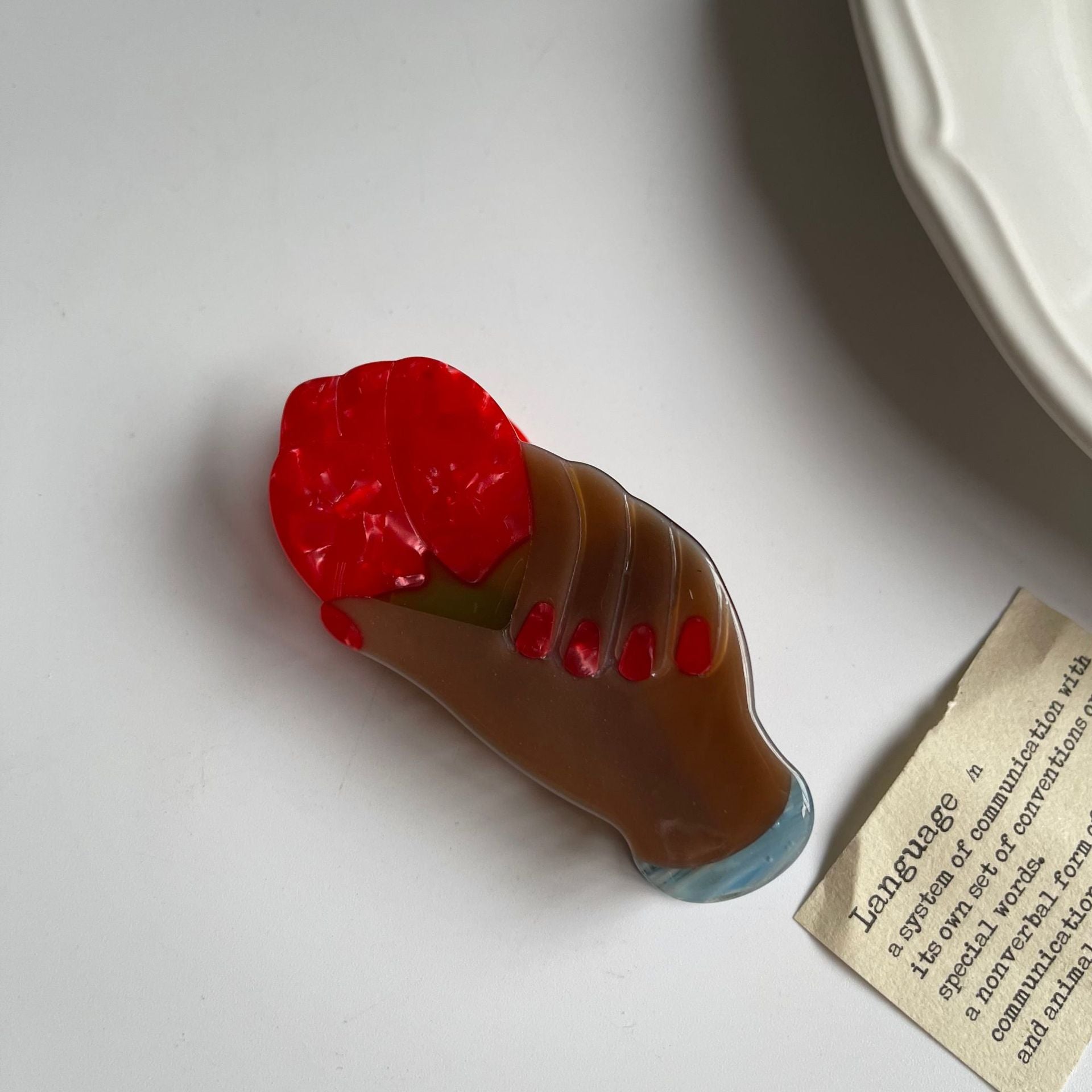 Wholesale Palm Smiley Bouquet Acetate Hairpin